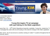 영 김(Young Kim) 주 하원의원 후보, TV 캠페인 시작